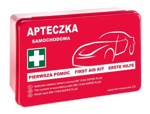 Apteczka samochodowa w pudełku z tworzywa DIN 13164 PLUS