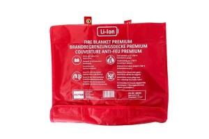 Koc gaśniczy PREMIUM 2,5 x 3m VLITEX do gaszenia hulajnóg elektrycznych, deskorolek, wielokrotnego użytku - 200240 + torba