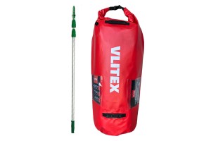 Zestaw deka / koc gaśniczy PREMIUM 6 x 8m VLITEX do gaszenia wózków widłowych li-on, wielokrotnego użytku - 200286 + drążki teleskopowe, przelotki i torba