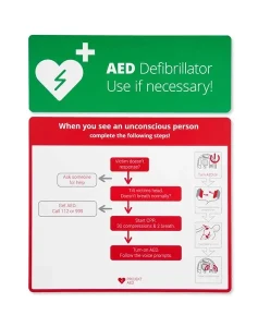 Tablica algorytm postępowania przy reanimacji z AED wersja angielska