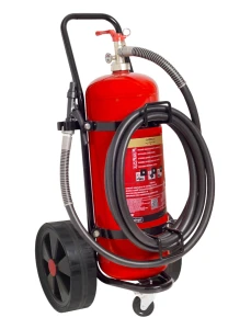 Gaśnica przewoźna proszkowa energetyczna 25kg GP25x ABC/E do 400kV MOBIAK na 3 kółkach